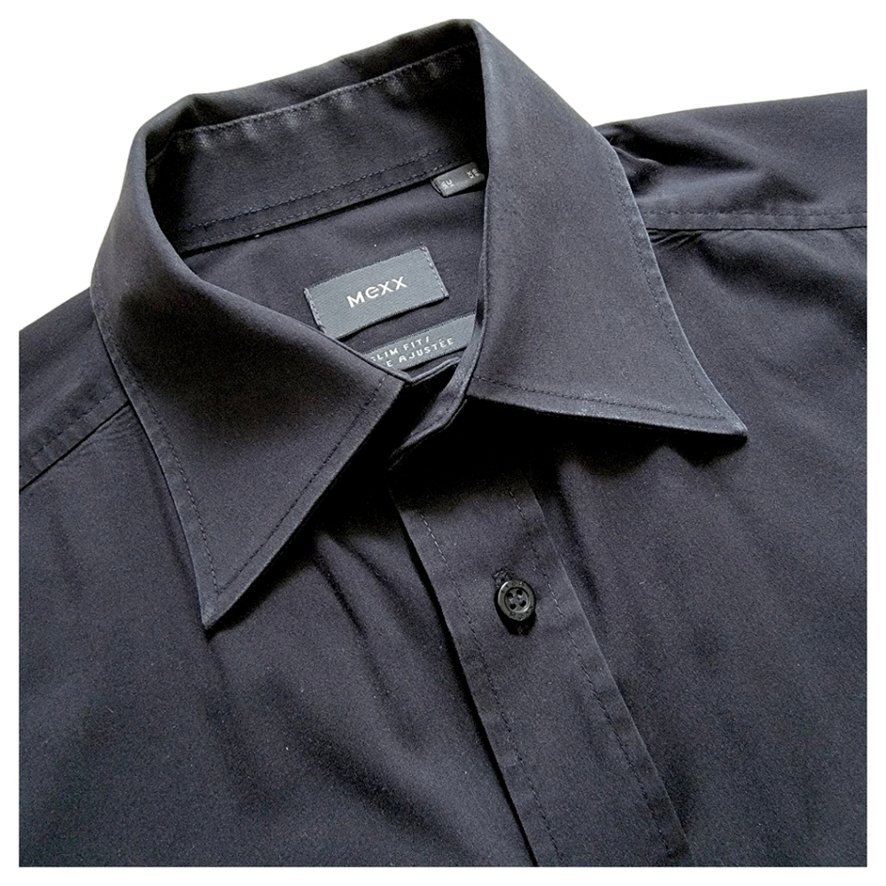 Mexx Dress Shirt Black Slim Fit Men's XS